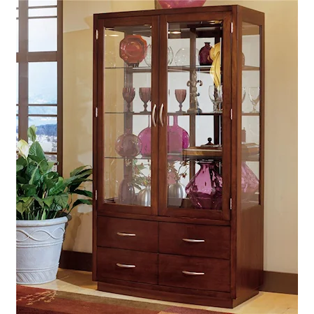 Curio with Drawers and Glass Doors